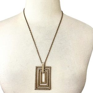 Large Vintage Geometric Sarah Conventey Rectangular Necklace
